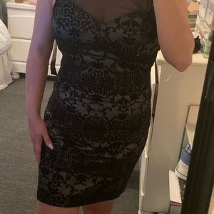 NWT black and silver mini dress